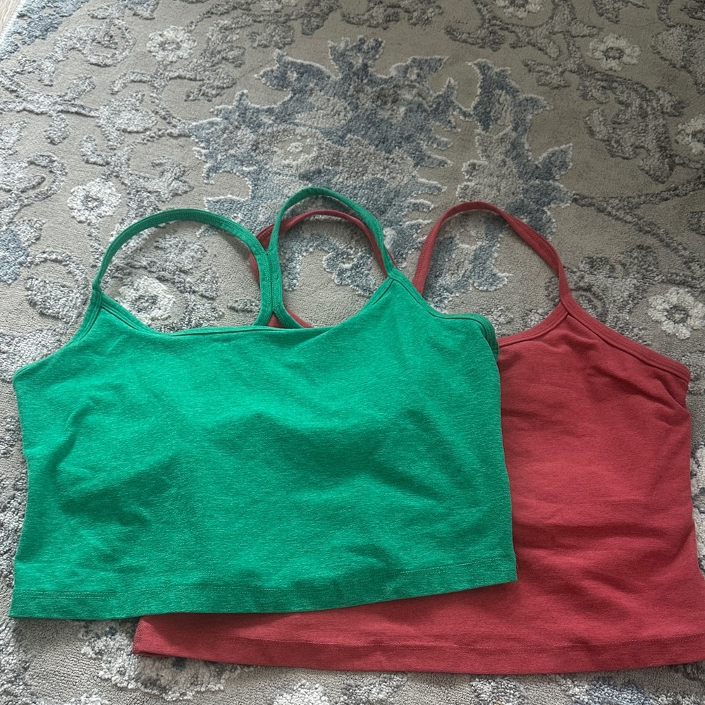 Green and Red Crop Tops